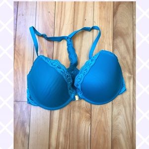 Turquoise Racerback Lace Bra